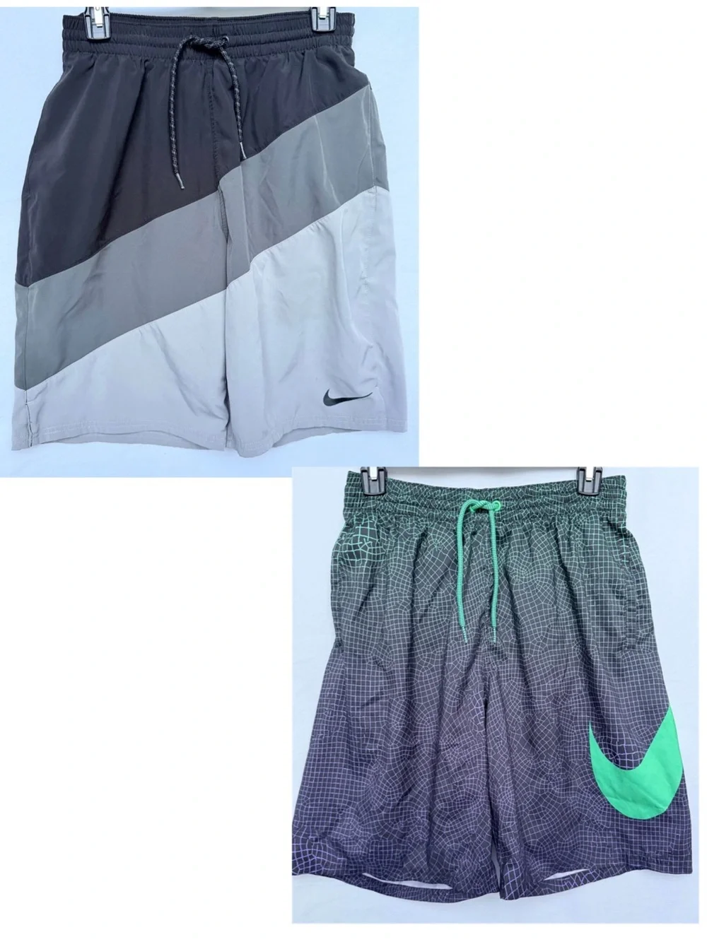Nike Men’s Swim Shorts Set in Black, Gray, Light Gray and Green